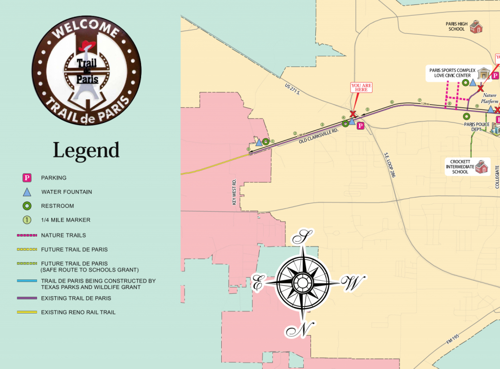 Mileage And Maps - Trail De Paris - Paris Texas Map