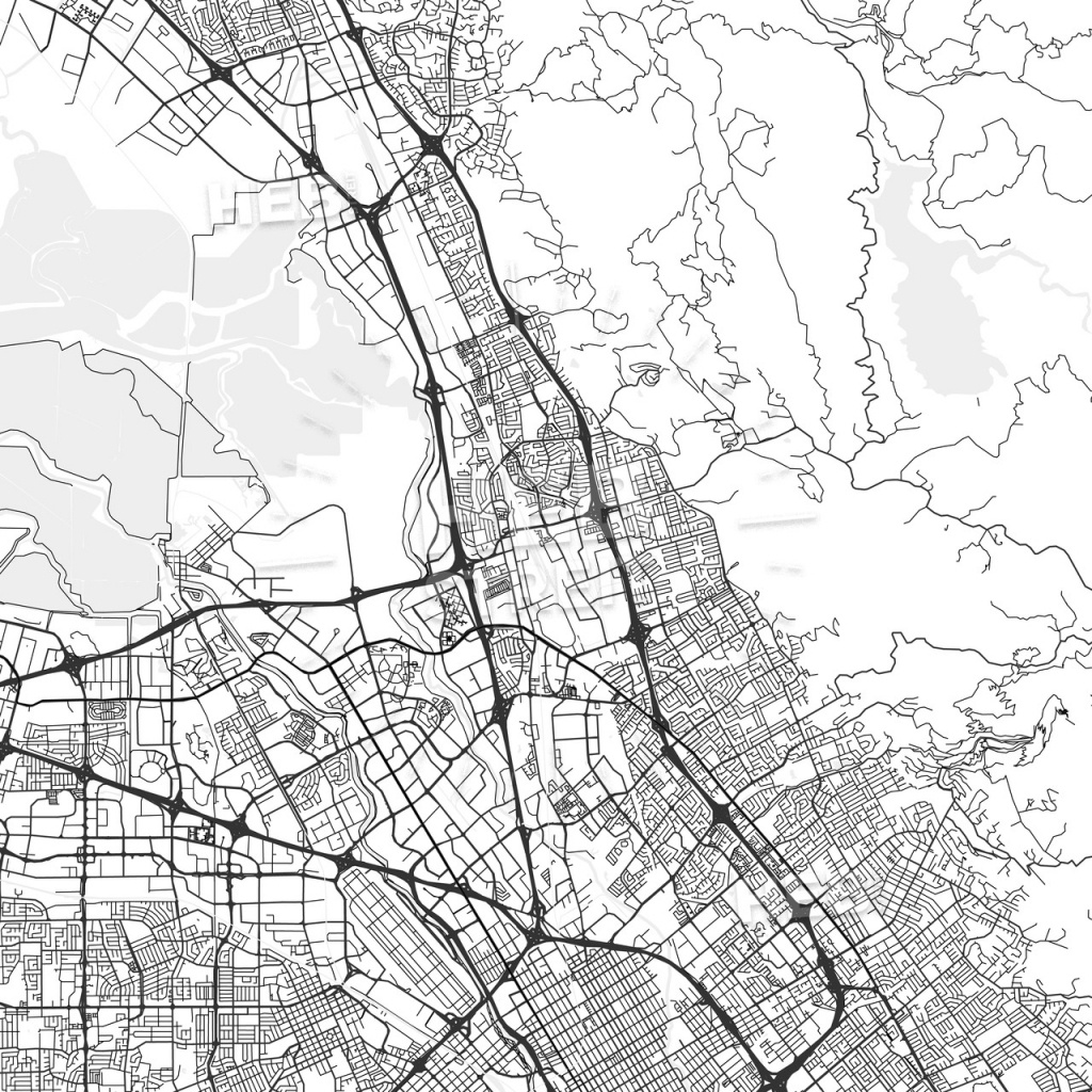 Milpitas, California - Area Map - Light - Milpitas California Map