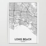 Minimal City Maps   Map Of Long Beach, California, United States   California Map Poster