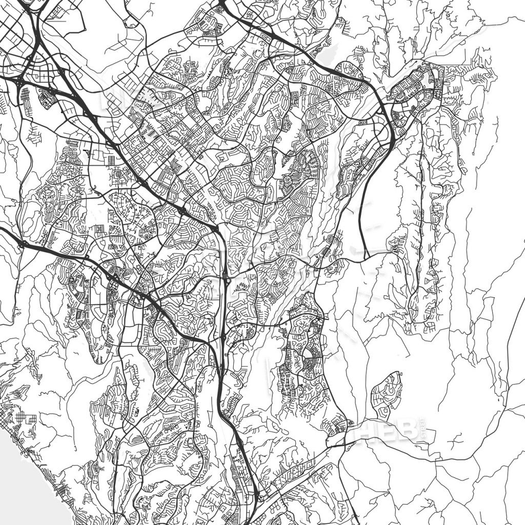 Mission Viejo, California - Area Map - Light | Hebstreits Sketches - Mission Viejo California Map