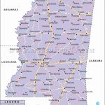 Mississippi Road Map   Printable Map Of Ms