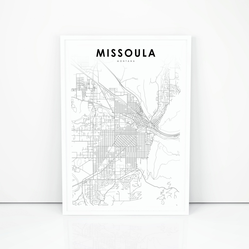Missoula Map Print Montana Mt Usa Map Art Poster City Street | Etsy - Printable Missoula Map