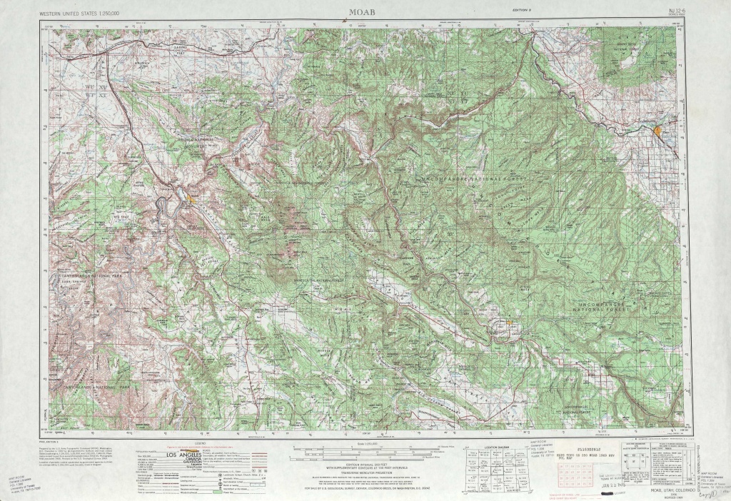 Moab Topographic Maps, Co, Ut - Usgs Topo Quad 38108A1 At 1:250,000 - Printable Topographic Map