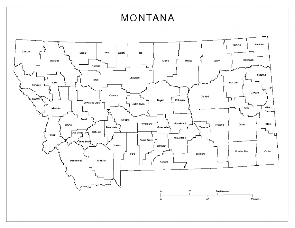 Montana Labeled Map - Printable Map Of Montana