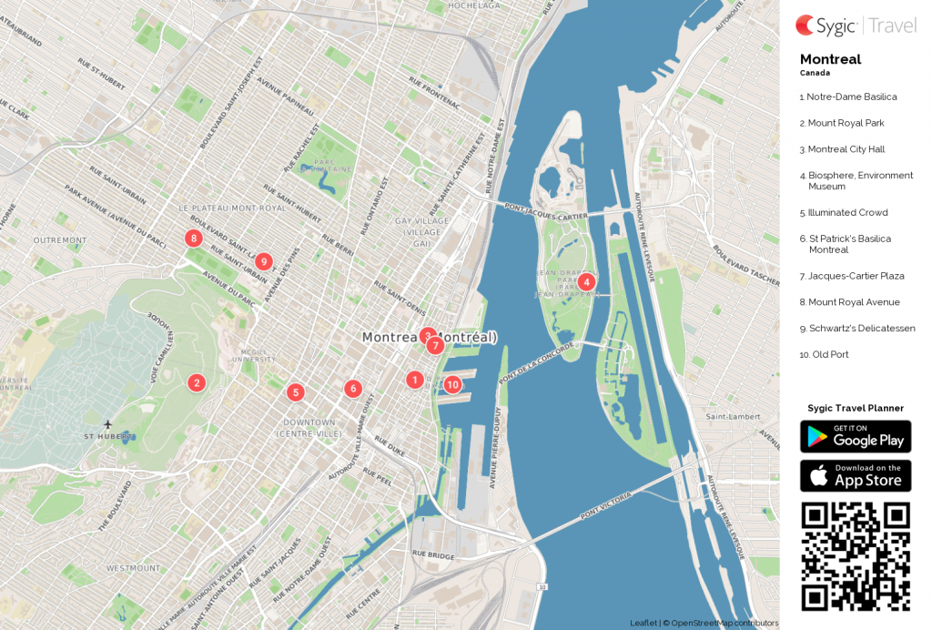 Montreal Printable Tourist Map | Montreal | Tourist Map, Map - Printable Map Of Montreal