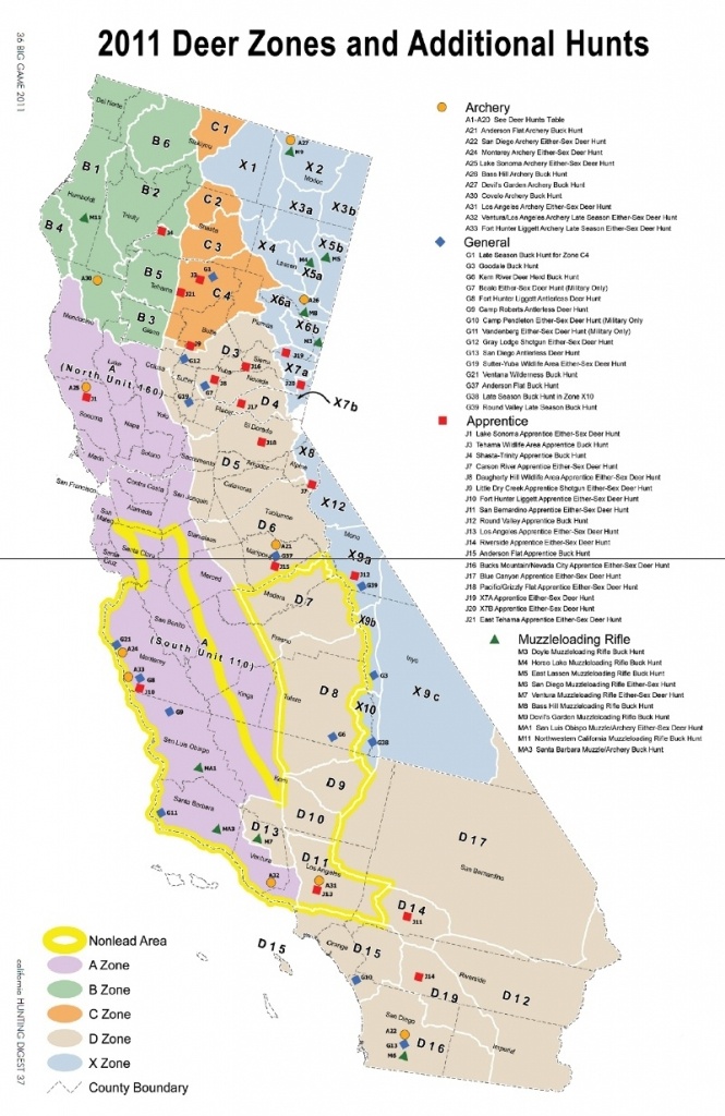 California Hunting Zone Map