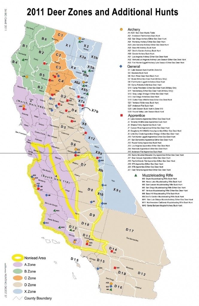 Map Of Hunting Zones In California