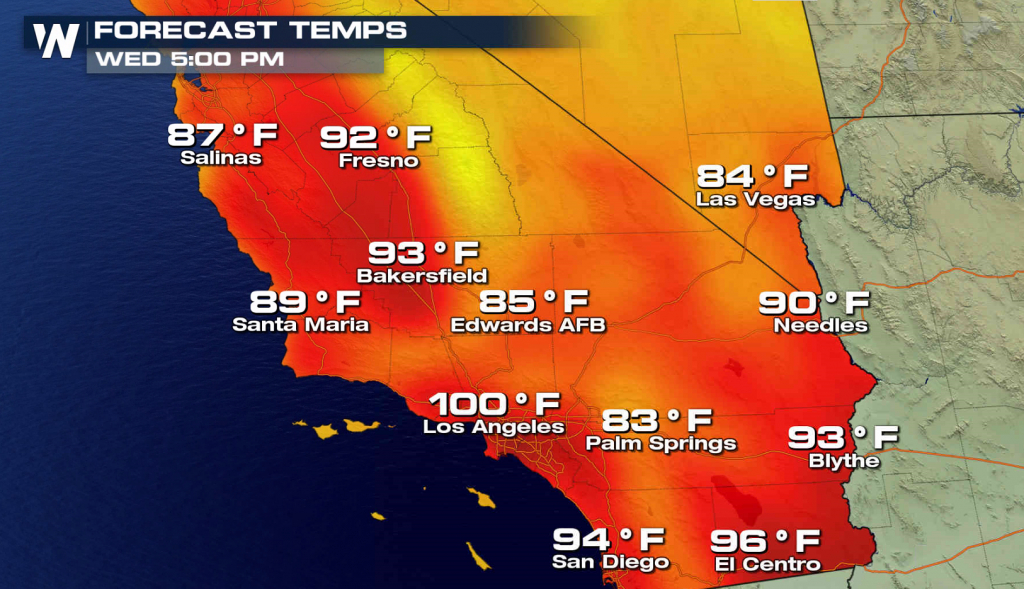 More Record Heat In Southern California - Hot Again For The World - Heat Map Southern California