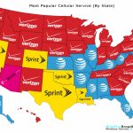 Most Popular Cellular Service Provider (By State) | Blue Fire   Texas Cell Phone Coverage Map