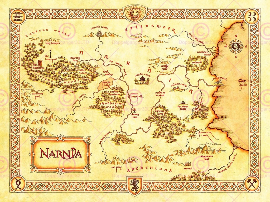 Movie Film Map Narnia Lewis Classic Sci Fi Poster Print Lv10152 For - Printable Map Of Narnia