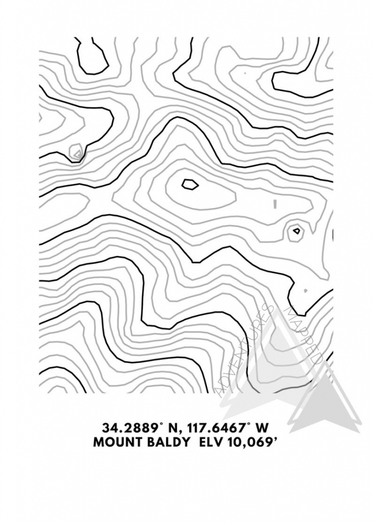 Mt. Baldy Topographic Map Printable Digital Download Gift | Etsy - Topographic Map Printable
