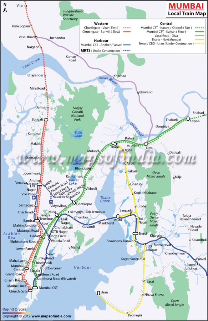 Mumbai Local Train Map, Mumbai Railway Network - Printable Local Maps