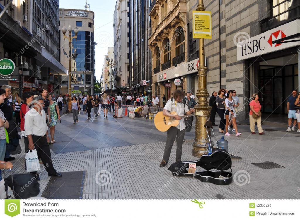 Musician On The Florida Street In Buenos Aires Editorial Image - Florida Street Buenos Aires Map