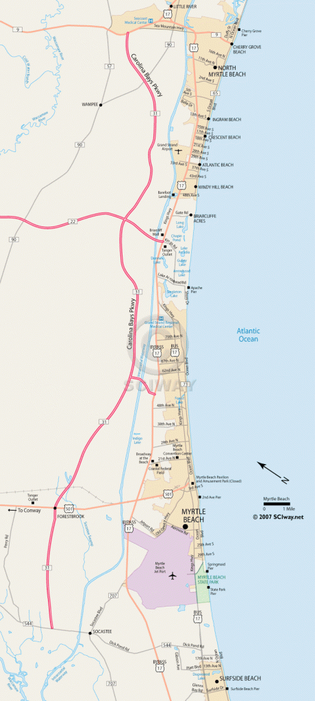 Myrtle Beach, South Carolina - Free Online Map - Myrtle Beach Florida Map