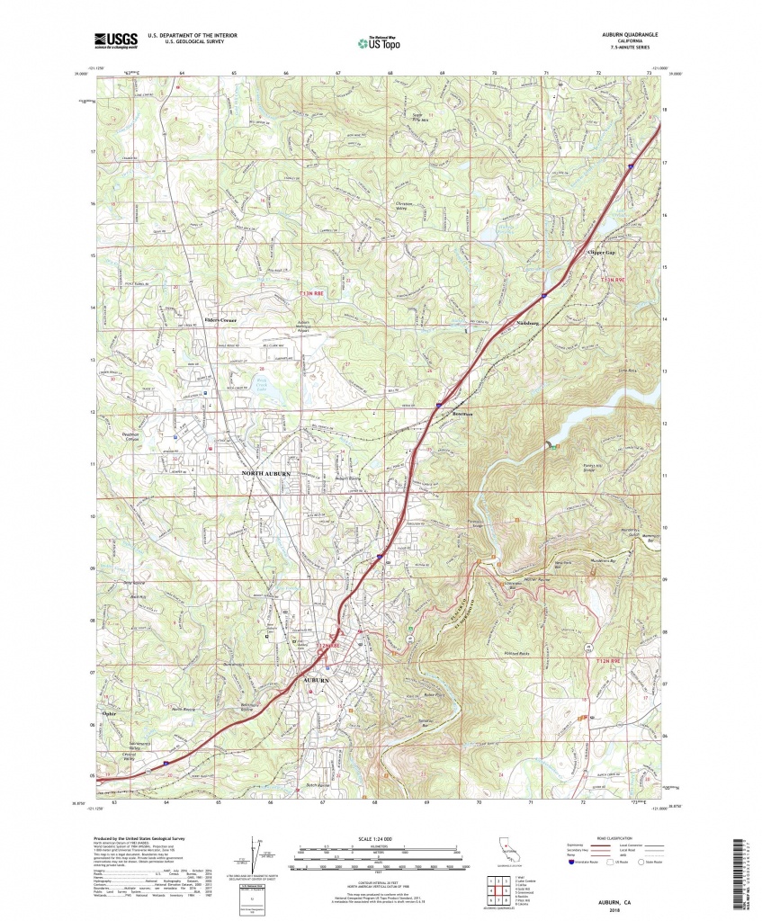 Mytopo Auburn, California Usgs Quad Topo Map - Auburn California Map