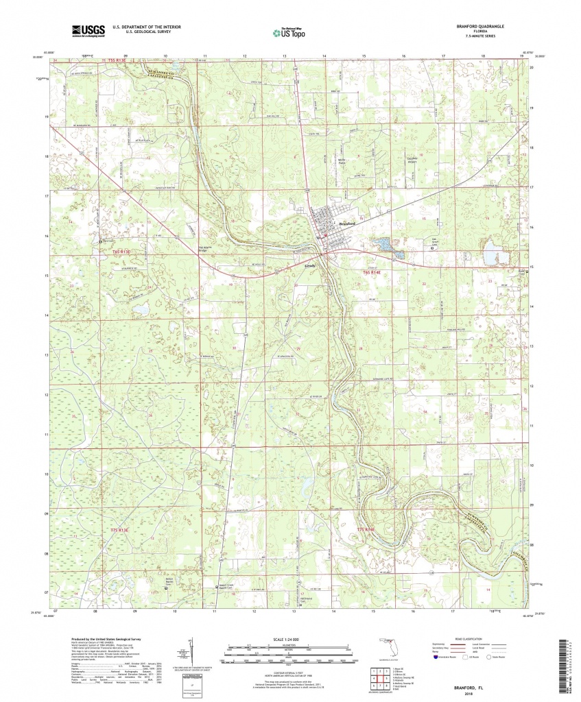 Mytopo Branford, Florida Usgs Quad Topo Map - Branford Florida Map