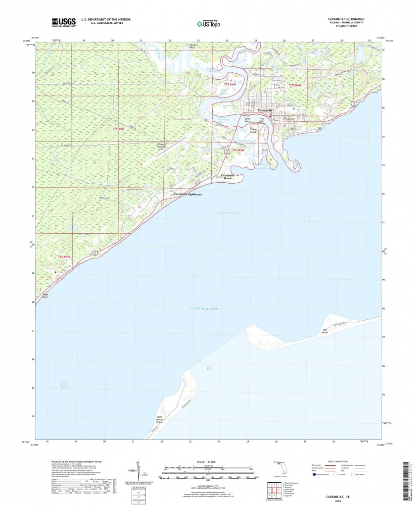 Mytopo Carrabelle, Florida Usgs Quad Topo Map - Carrabelle Island Florida Map