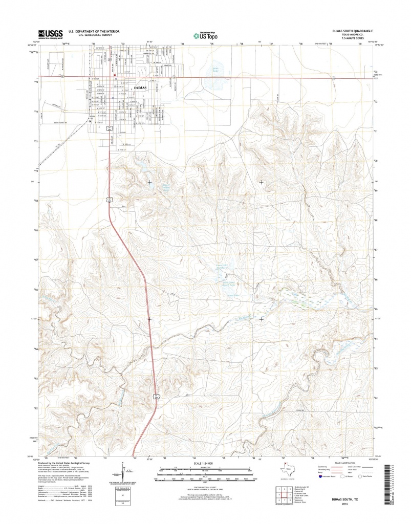 Mytopo Dumas South, Texas Usgs Quad Topo Map - Dumas Texas Map