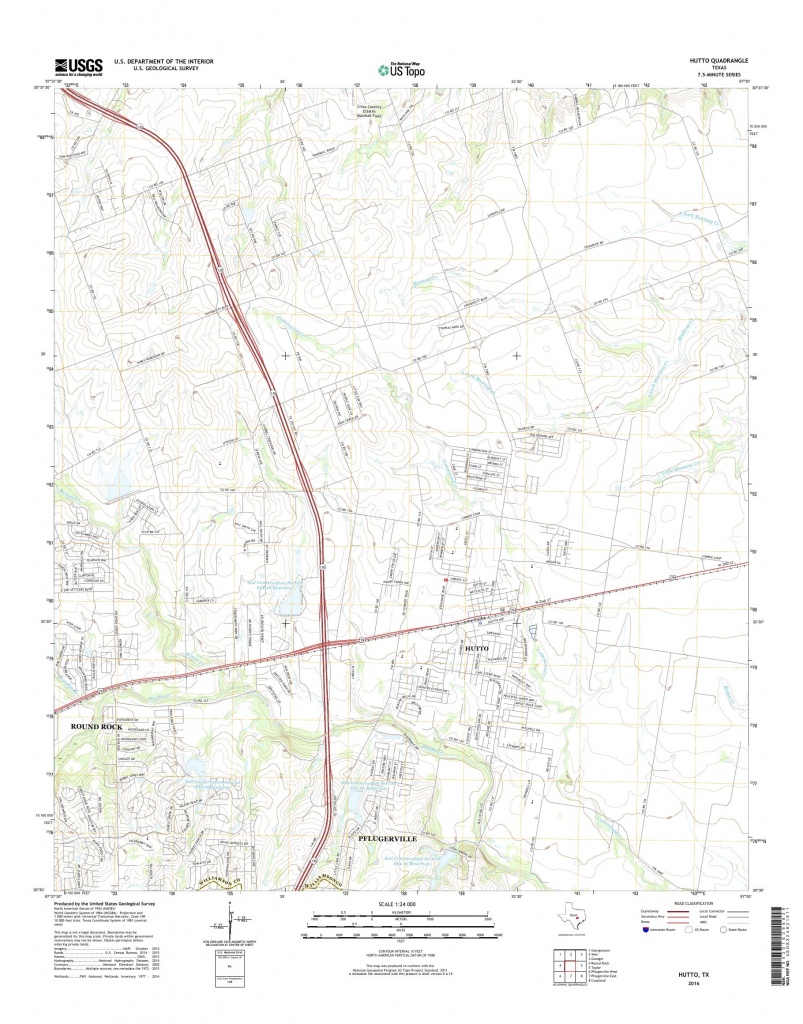 Mytopo Hutto, Texas Usgs Quad Topo Map - Hutto Texas Map