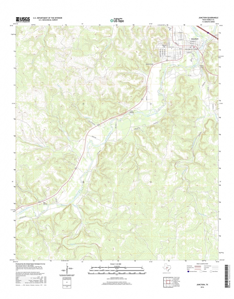 Mytopo Junction, Texas Usgs Quad Topo Map - Junction Texas Map