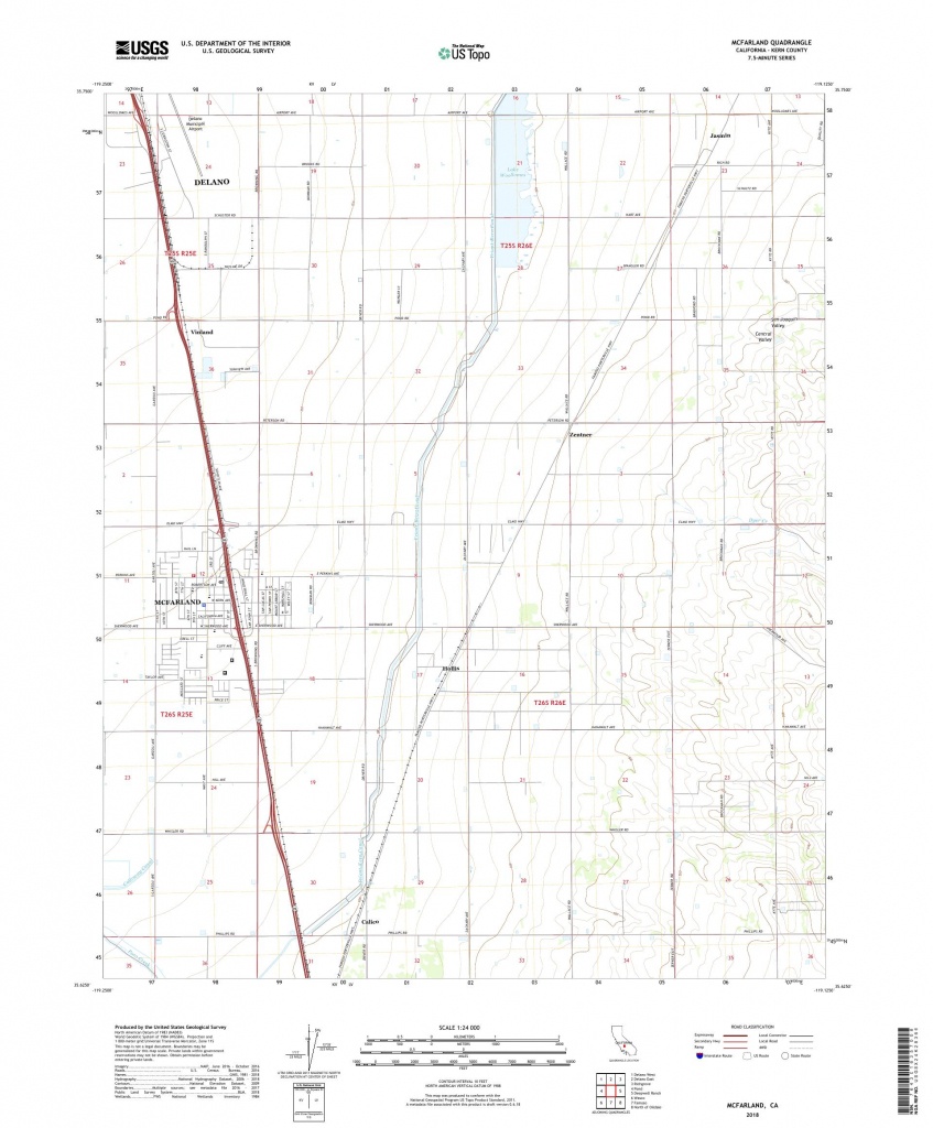 Mytopo Mcfarland, California Usgs Quad Topo Map - Mcfarland California Map