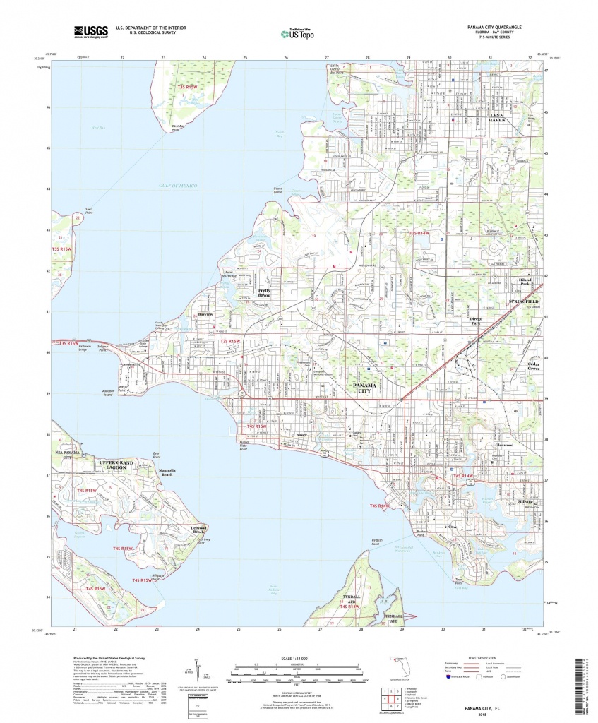 Mytopo Panama City, Florida Usgs Quad Topo Map - Panama Florida Map