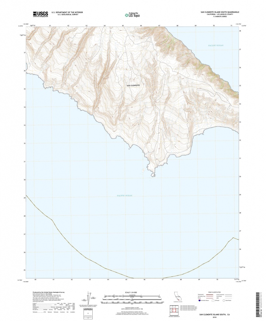 Mytopo San Clemente Island South, California Usgs Quad Topo Map - San Clemente California Map