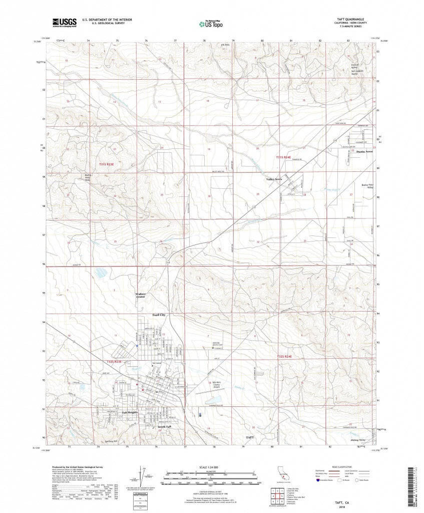 Mytopo Taft, California Usgs Quad Topo Map - Taft California Map