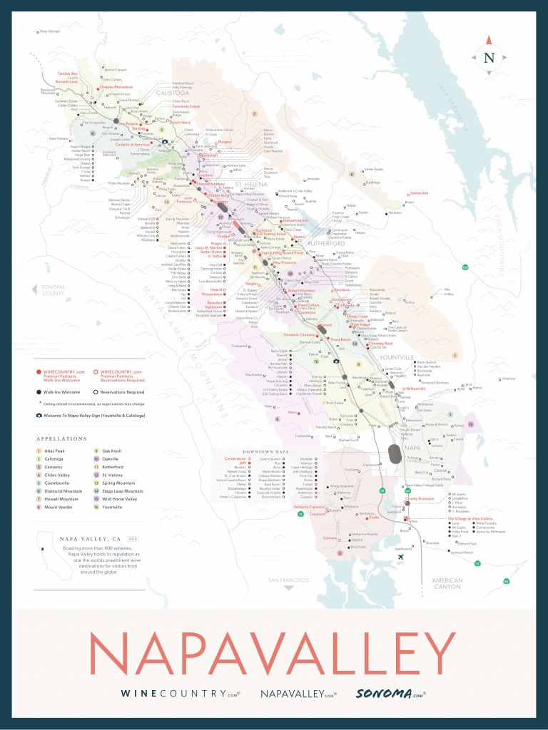 Napa Valley Wine Country Maps - Napavalley - Printable Napa Winery Map