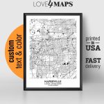 Naperville Illinois Map Naperville City Print Naperville | Etsy   Printable Map Of Naperville Il