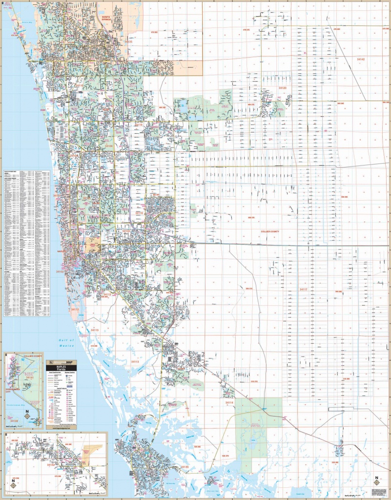 Naples &amp;amp; Collier Co, Fl Wall Map – Kappa Map Group - Street Map Of Naples Florida