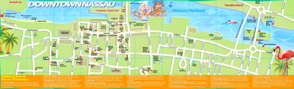 Nassau Tourist Map - Printable Map Of Nassau Bahamas