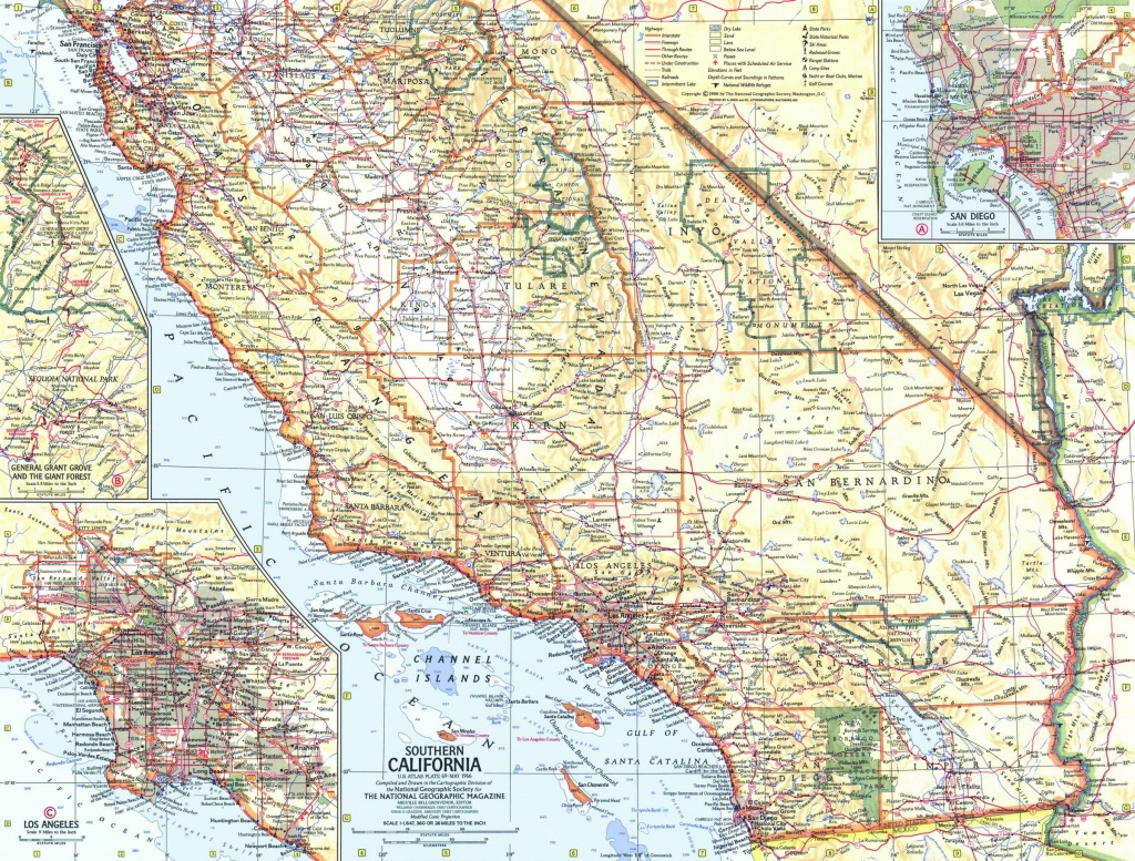 National Geographic Southern California Map 1966 - Maps - Detailed Map Of Southern California
