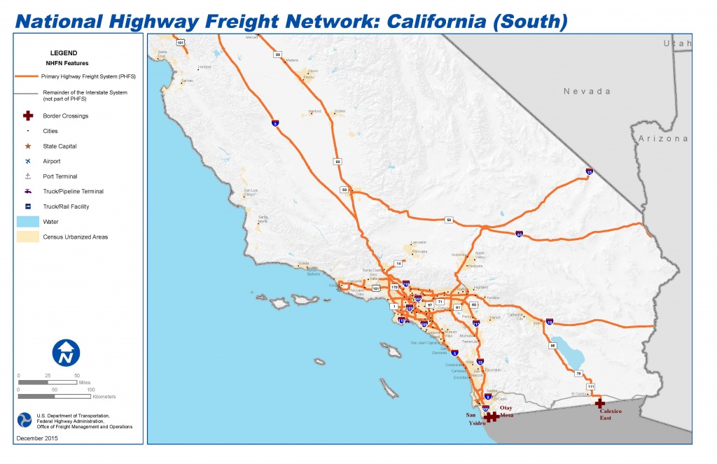 National Highway Freight Network Map And Tables For California - Vernon California Map