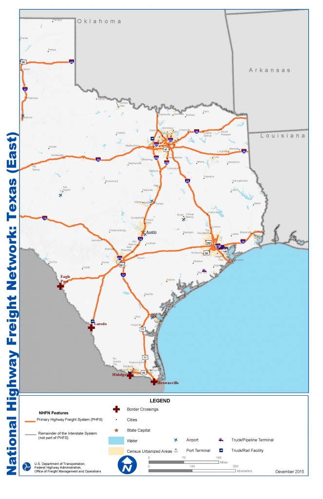 National Highway Freight Network Map And Tables For Texas - Fhwa - Map Of I 40 In Texas