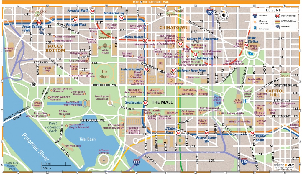 National Mall Map In Washington, D.c. | Wheretraveler - Washington Dc Map Of Attractions Printable Map