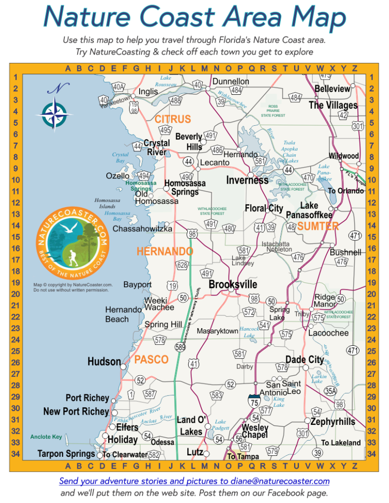 Nature Coast Area Map : Naturecoaster - Florida Orange Groves Map