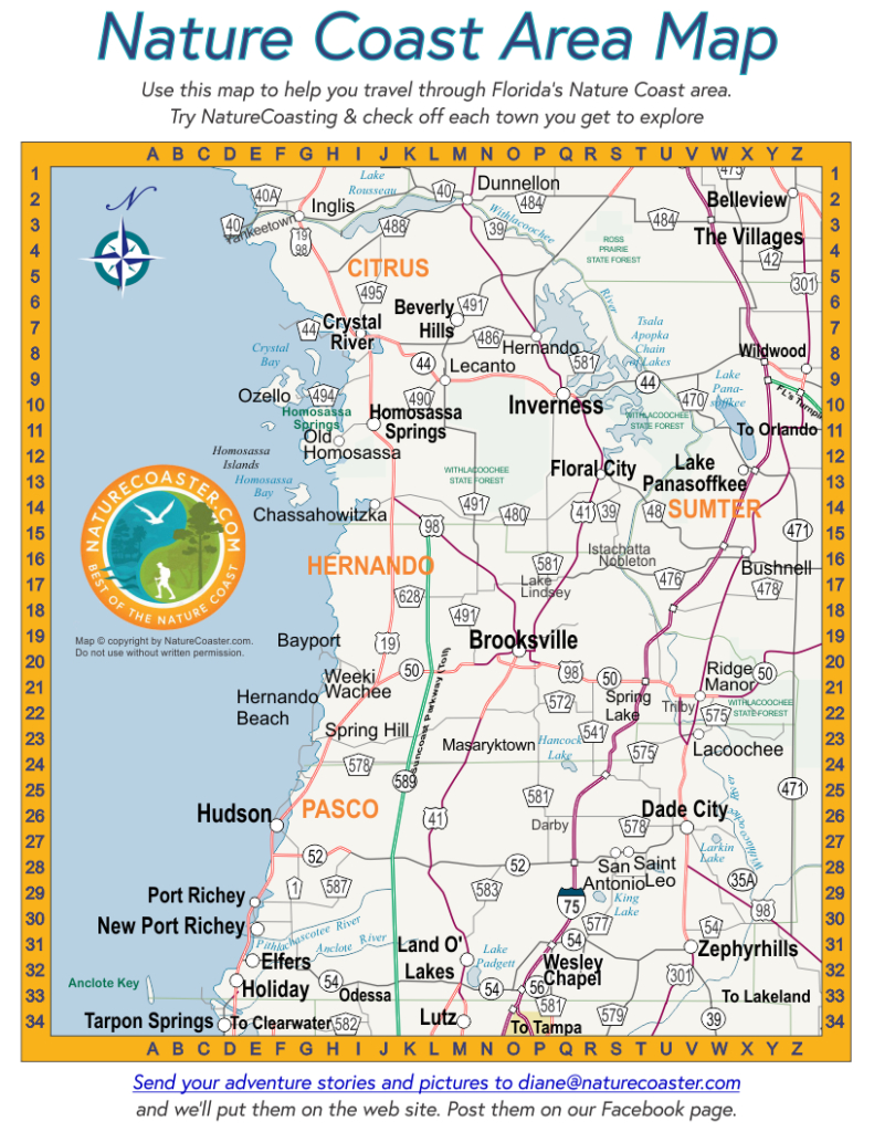 Nature Coast Area Map : Naturecoaster - Map Of Hernando County Florida