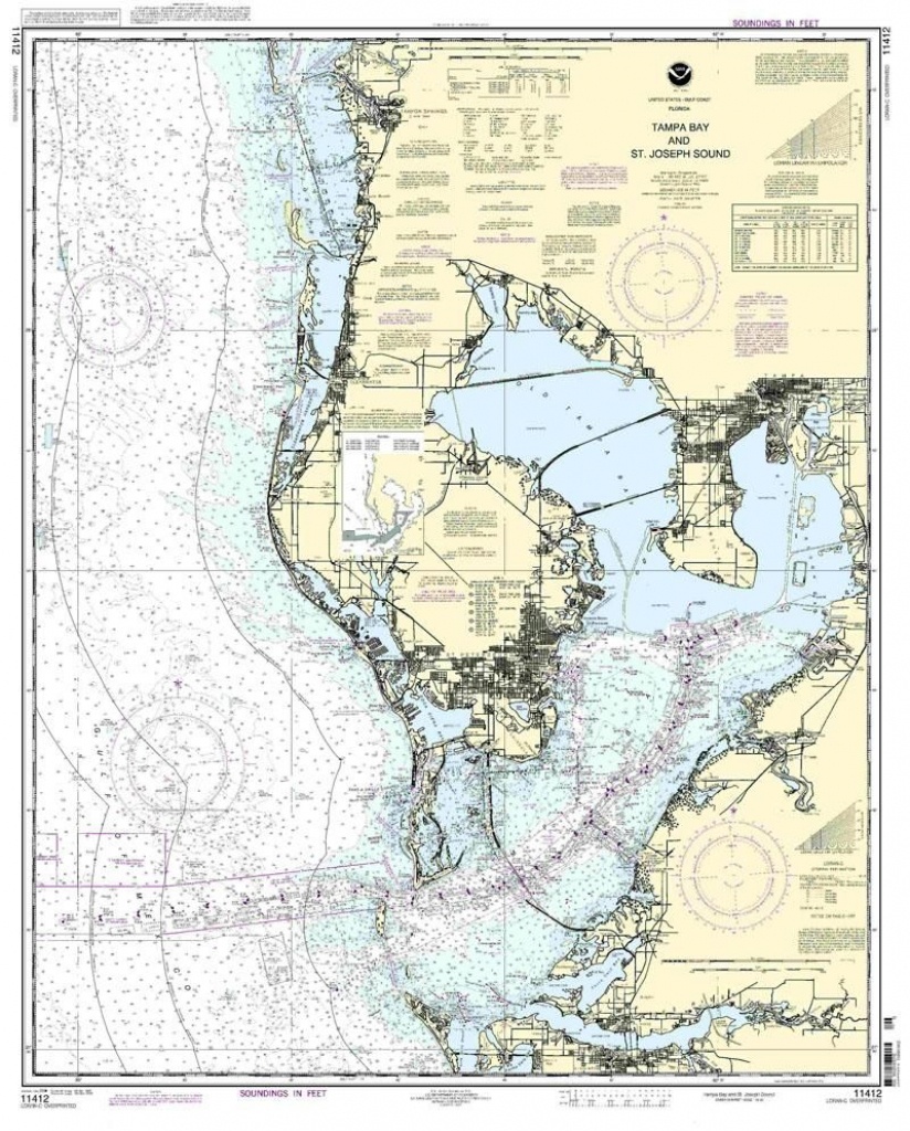 Nautical Map Of Tampa | Tampa Bay And St. Joseph Sound Nautical Map - Ocean Depth Map Florida