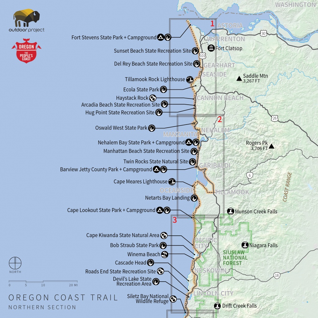 Navigating The Oregon Coast Trail | Outdoor Project - Southern California State Parks Map