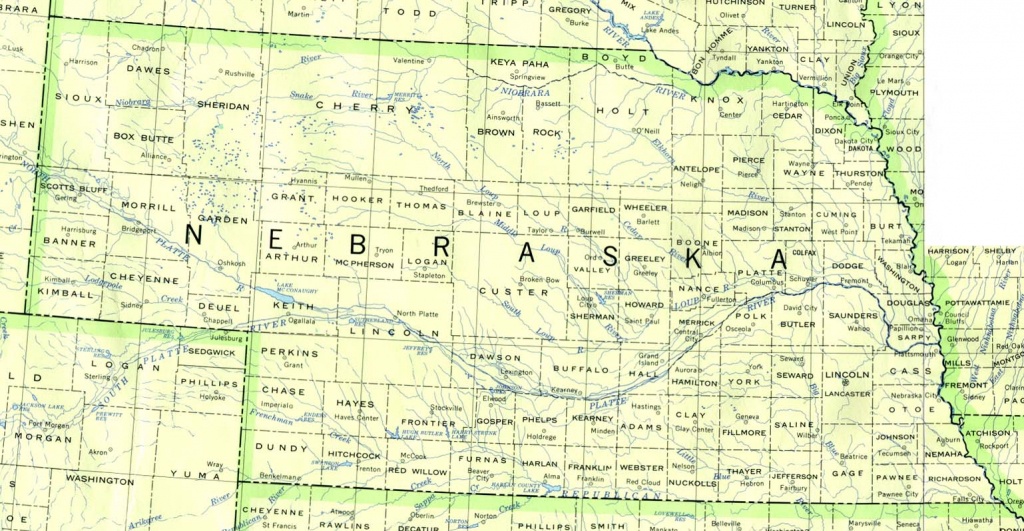Nebraska Maps - Perry-Castañeda Map Collection - Ut Library Online - Printable Map Of Nebraska