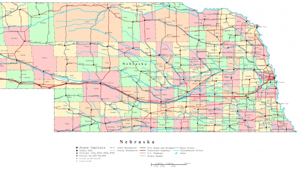 Nebraska Printable Map - Printable Road Map Of Nebraska