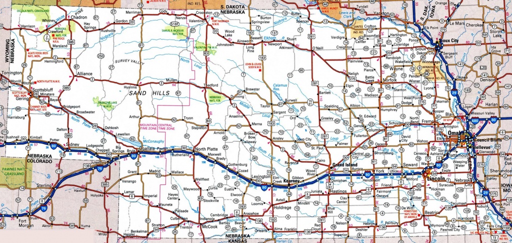 Nebraska Road Map - Free Printable Driving Maps