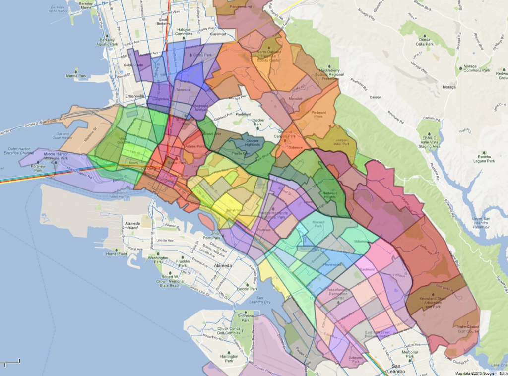 Neighborhoods Oakland Localwiki With Map Of California 10 Oakland - Oakland California Map