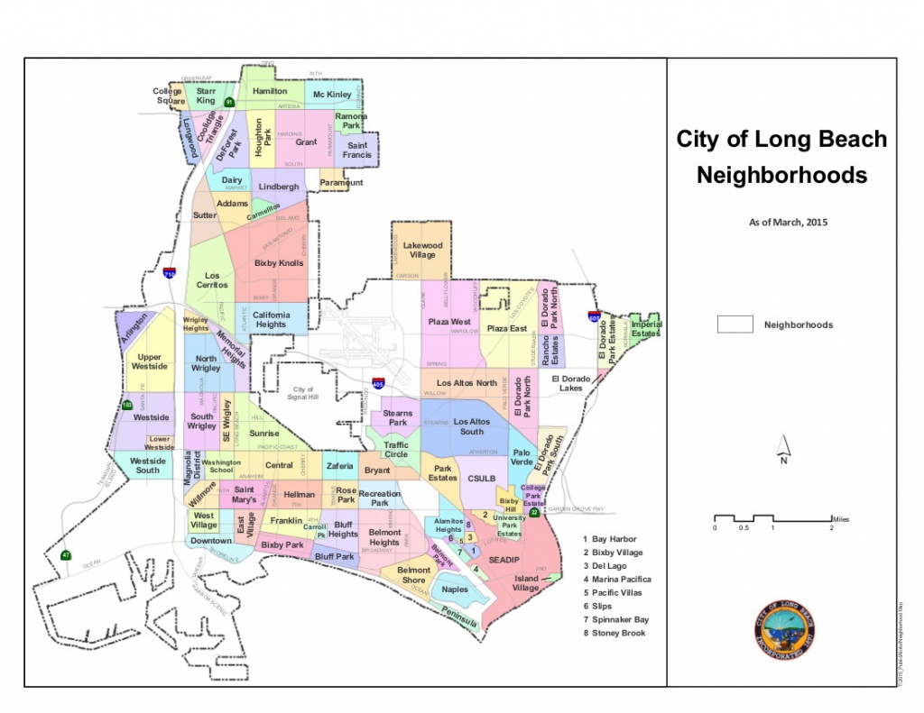 Neighborhoods Of Long Beach, California - Wikipedia - Map Of Long Beach California And Surrounding Areas