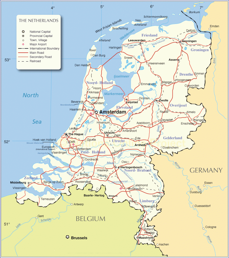 Netherlands Maps,printable Netherlands Map Collection,netherlands - Printable Map Of The Netherlands
