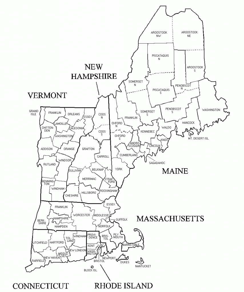 New England States Map Blank - Usa States Map Collections - Printable Map Of New England States