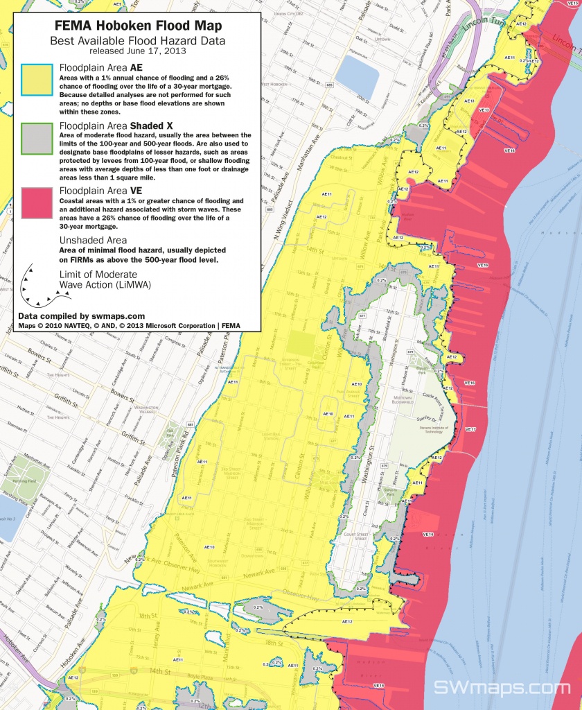 New Hoboken Flood Map: Fema Best Available Flood Hazard Data - 100 Year Flood Map Florida