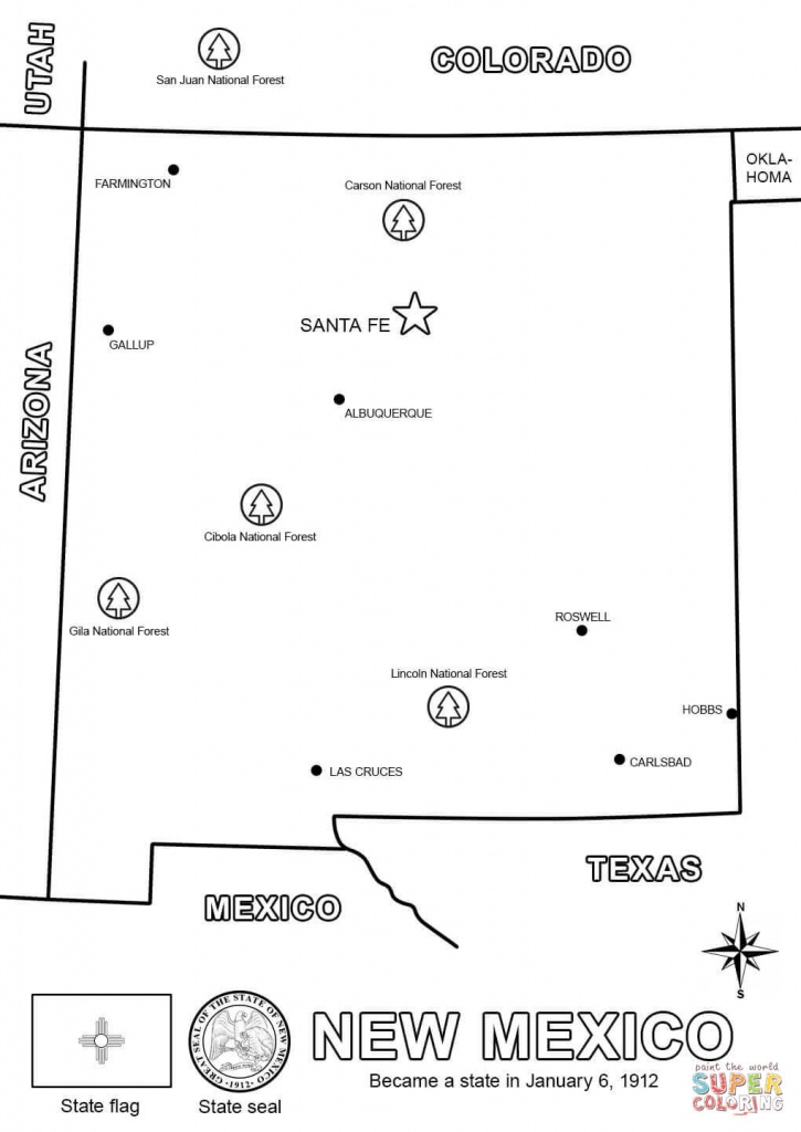 New Mexico State Map Printable