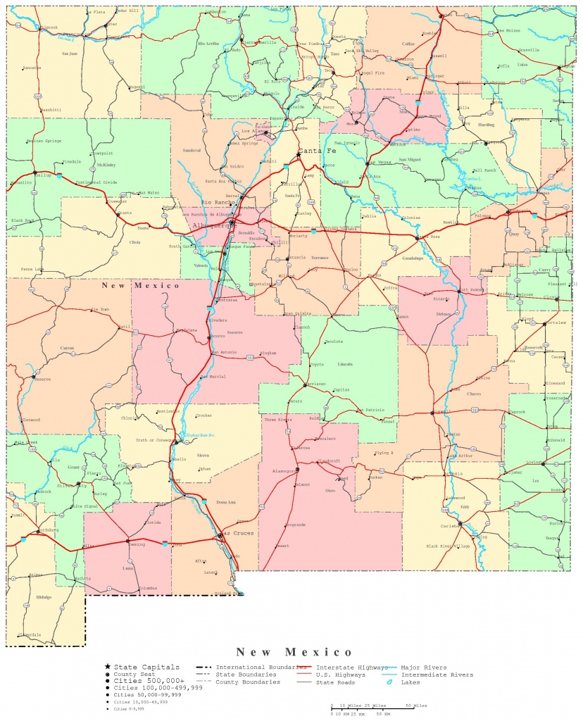 New Mexico Printable Map - New Mexico State Map Printable